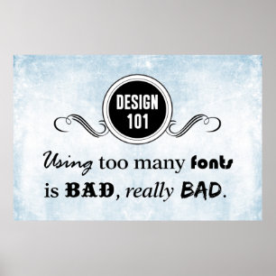 Póster Design 101: Usar pias batismais demais é má,