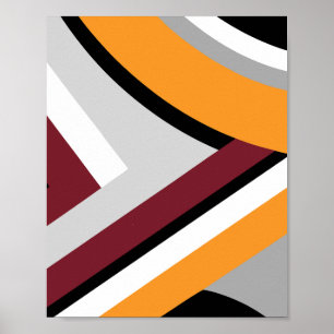 Poster Design Abstrato Curvo e Angular