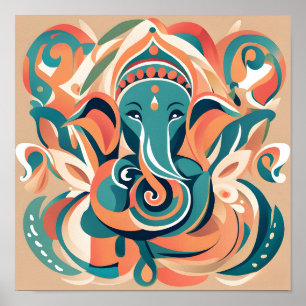 Poster Design Abstrato de Deus Ganesha