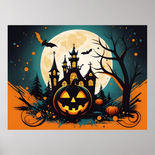 Poster design abstrato de Halloween (Frente)