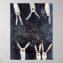 Design abstrato de lebres aquáticas engraçadas