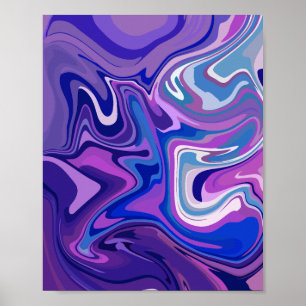 Poster Design Abstrato de Redemoinho Roxo e Azul 