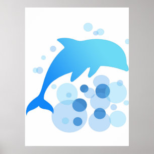 Poster Design abstrato do golfinho