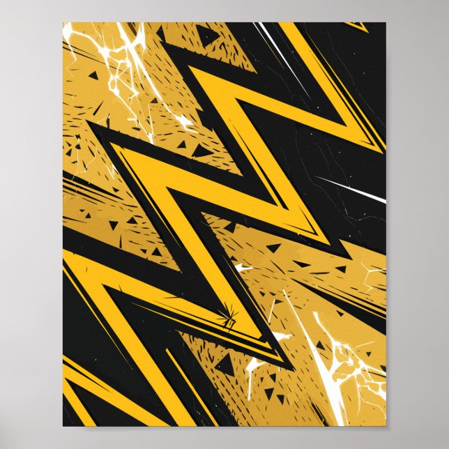 Poster Design Abstrato do Zigzag Negrito (Frente)