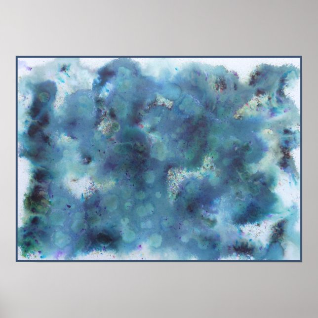 Póster Design abstrato em azul. (Frente)