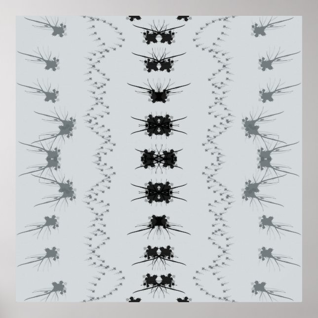 Poster Design abstrato em preto e cinza (Frente)