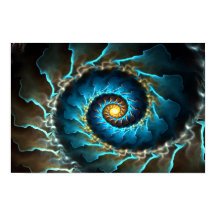 design abstrato espiral azul fractal