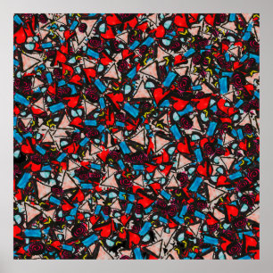 Poster Design Abstrato Harmonioso De Caos Vibrante