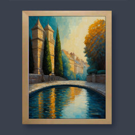 Poster Design abstrato moderno azul europeu Dourado