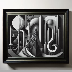 Poster Design abstrato moderno Cubismo negro Surrealismo 