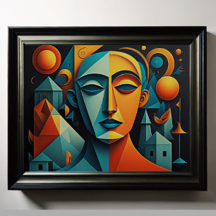 Poster Design abstrato moderno Cubismo Surrealismo 4:5