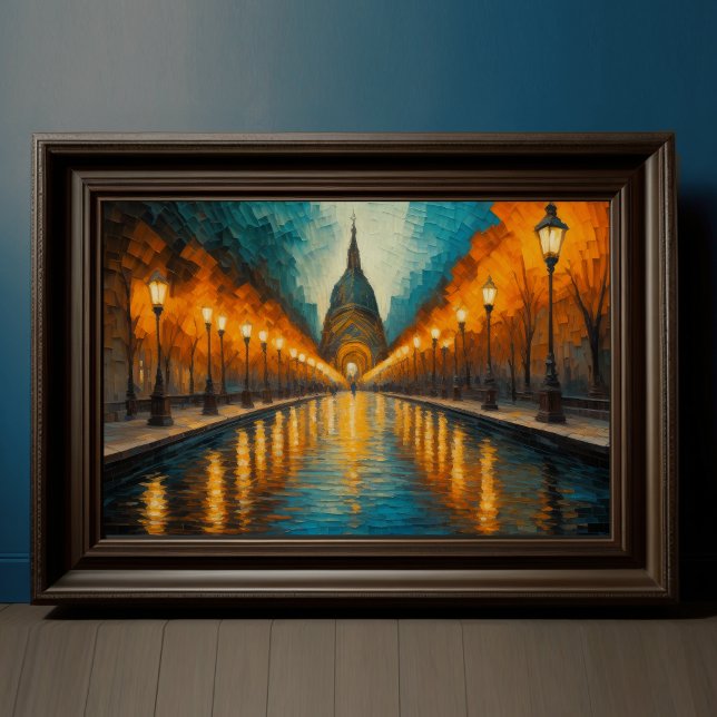 Poster Design Abstrato Moderno Laranja Azul Dourado Europ (Criador carregado)