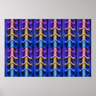 Poster Design abstrato multicolorido industrial