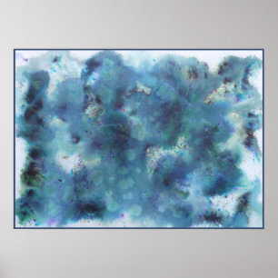 Póster Design abstrato no azul