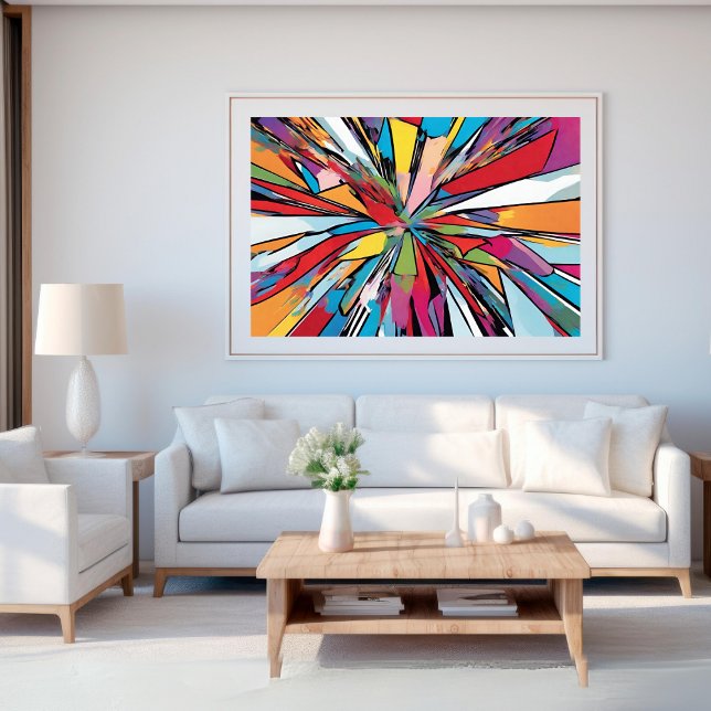 Poster Design Abstrato Pop de arte colorida (Colorful Abstract Pop Art Design Poster)