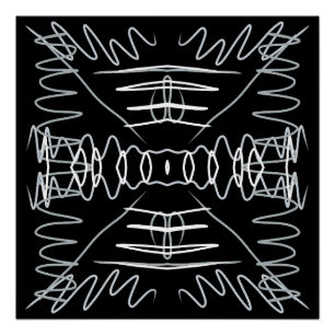 Póster Design abstrato preto e branco