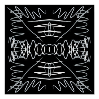 Póster Design abstrato preto e branco