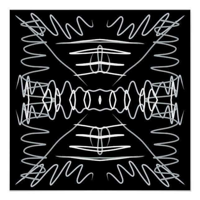 Póster Design abstrato preto e branco (Frente)