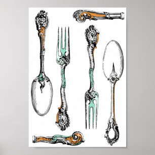Poster Design antigo da pratas