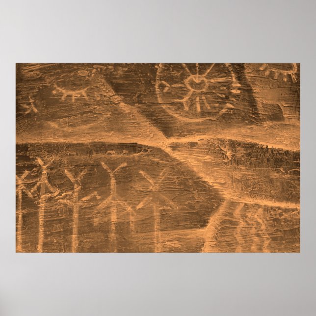 Poster design antigo na parede da caverna. história da an (Frente)