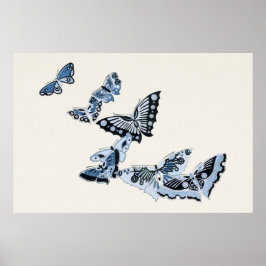 Poster Design-art ポ da borboleta azul japonesa ス タ ー