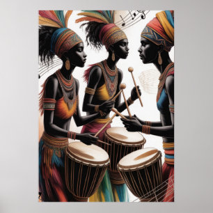 Poster ✨Design Artístico de Música de Bateria Ritmo
