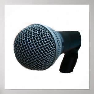 Póster Design ascendente próximo do entalhe do mic do