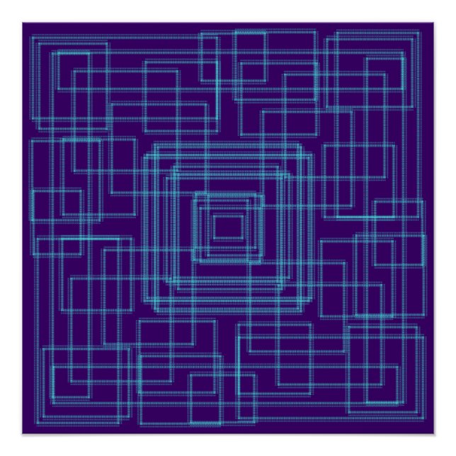 Póster Design azul simples e geométrico (Frente)