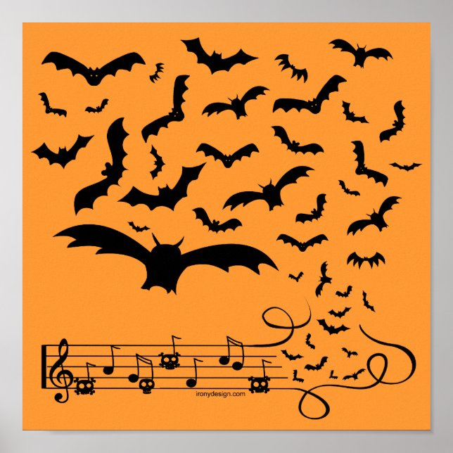 Poster Design Black Music Bats (Frente)