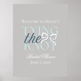 Poster Design Casando de Casamento Azul de Arco Elegante