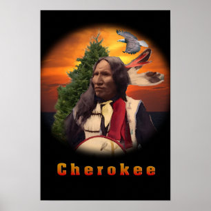 Póster Design Cherokee dos indianos