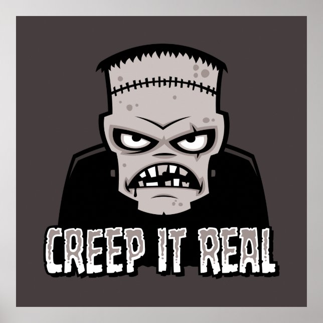 Poster Design Clássico de Terror Creep It Real Frankenste (Frente)