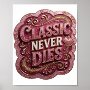 Poster Design CLÁSSICO Dourado JOGANDO OUVIR NÃO MORRE