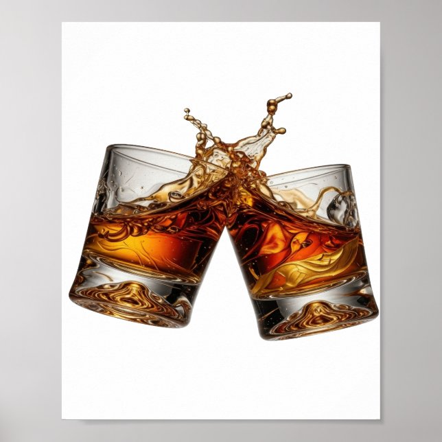Poster Design Clássico Prata WHISKY SPLASH (Frente)