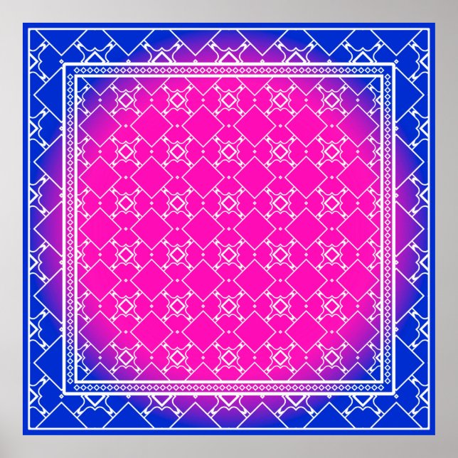 Poster Design com padrão geométrico desenhado à mão com a (Frente)