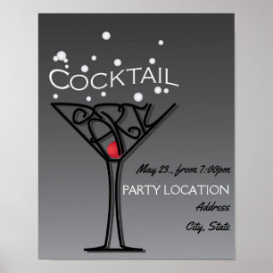 Poster Design convite de festas coquetel
