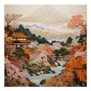 Póster Design da arte tradicional japonesa de arte legant