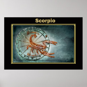 Póster Design da astrologia do zodíaco da Escorpião