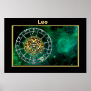 Poster Design da astrologia do zodíaco de Leo