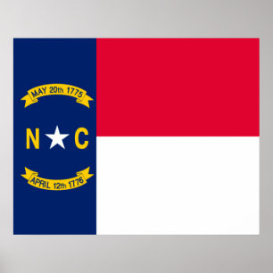 Poster Design da bandeira do estado de North Carolina