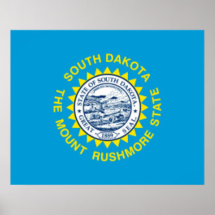 Poster Design da bandeira do estado de South Dakota