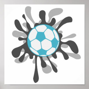 Póster Design da bola de futebol de Splat