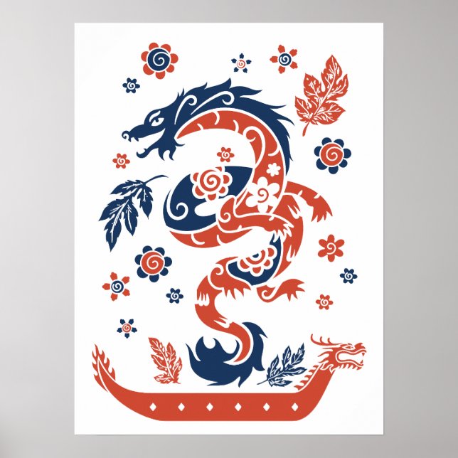 Poster Design da Corrida de Barcos Dragões (Frente)