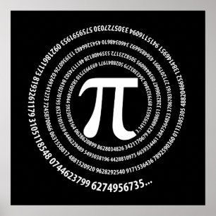 Póster Design da espiral do número do Pi