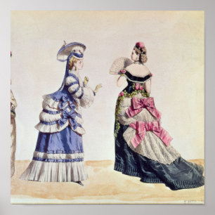 Póster Design da forma para mulheres dos 1860's