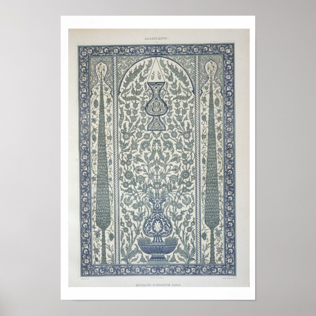 Poster Design da Mesquita de Ibrahym Agha, de 'Arte Árabe (Frente)