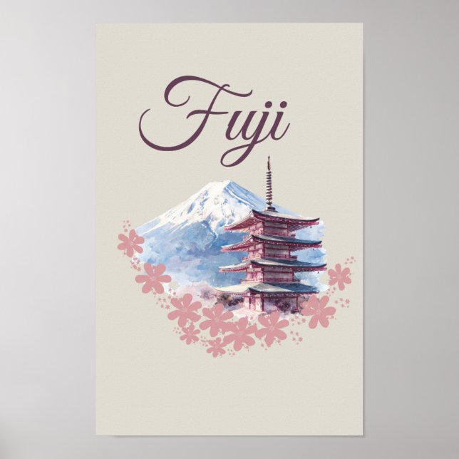 Poster design da montanha FUJI  (Frente)