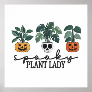 Poster Design da Spooky Plant Lady Halloween Monstera