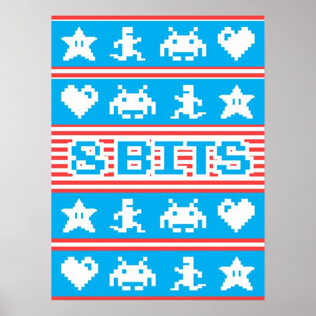 Poster design de 8 bits, Jogo de vídeo Arcade (Frente)
