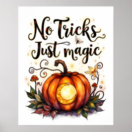 Poster Design de Abóbora de Halloween Sem Truques, Só Mag